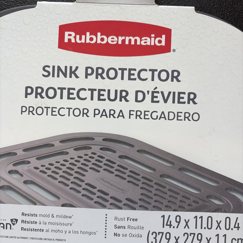 Rubbermaid Microban Sink Mat Large 14.9x 11.0x .40 Glass Protector NEW Dark Gray - Picture 4 of 4